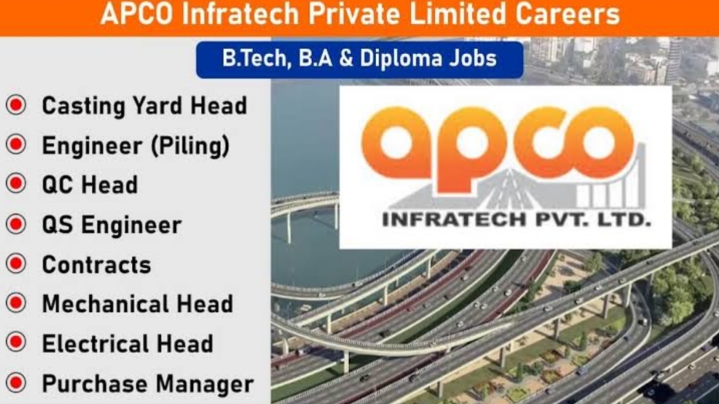 APCO Infratech Pvt. Ltd. Careers 2025 – Exciting Job Openings for Experienced Professionals in Highway & Infrastructure Projects