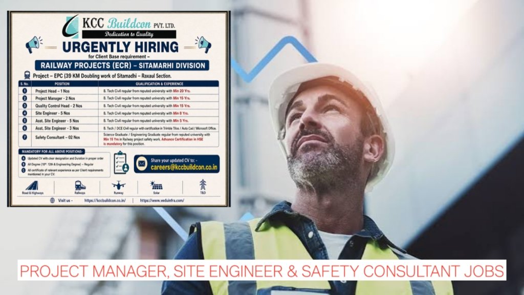 KCC Buildcon Careers 2026: Project Manager, Site Engineer & Safety Consultant Jobs – Apply Now